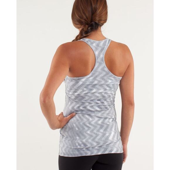 Lululemon Women's Chevron Cool Racerback Tank Top Blazer Fossil Gray Size - Picture 5 of 16
